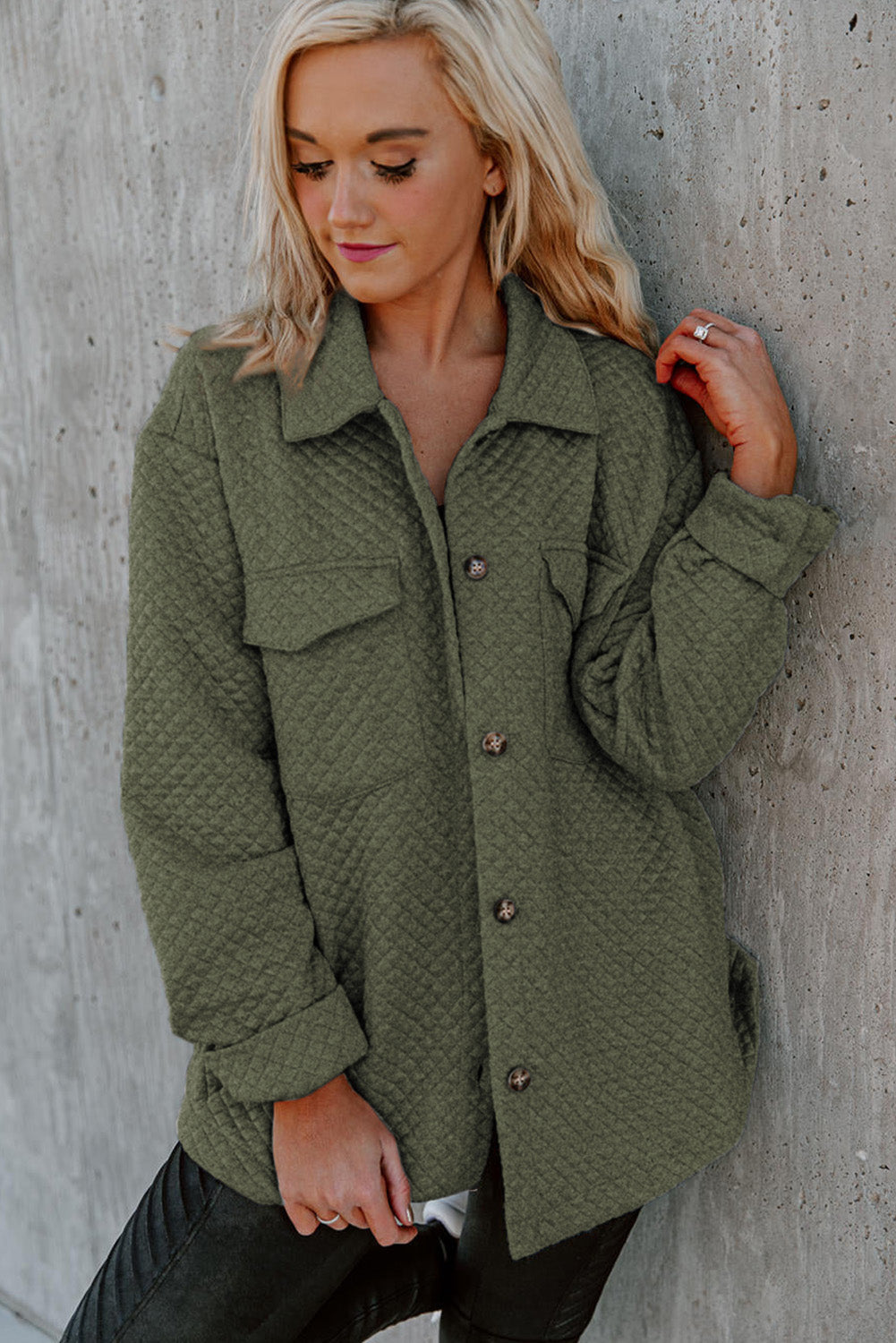 Drune | Leichtgewicht Gesteppte Hemdjacke Polyester Komfort und Stil