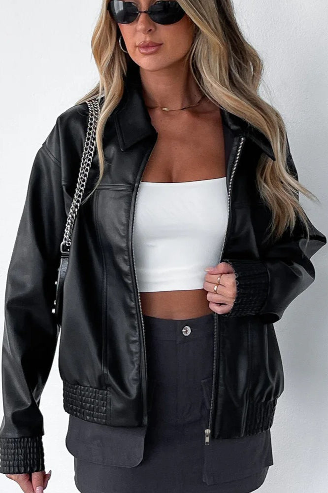Drune | Leder Baseballjacke