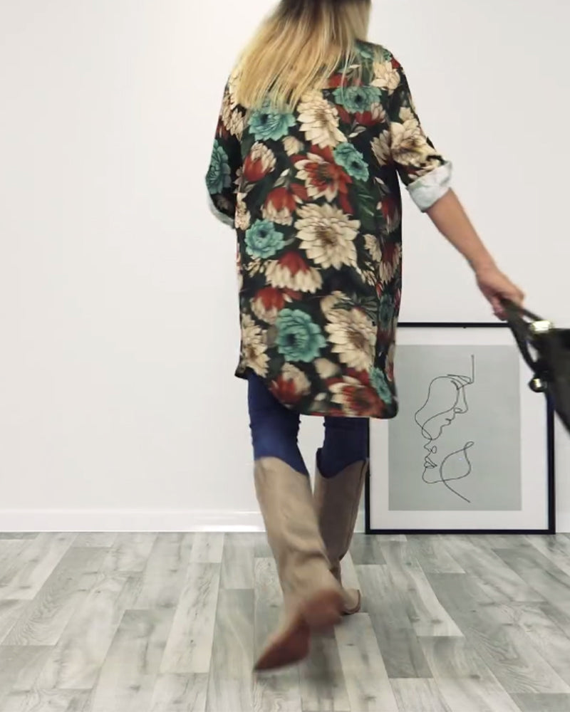 Drune | Patchwork Hemd mit Leopardenmuster