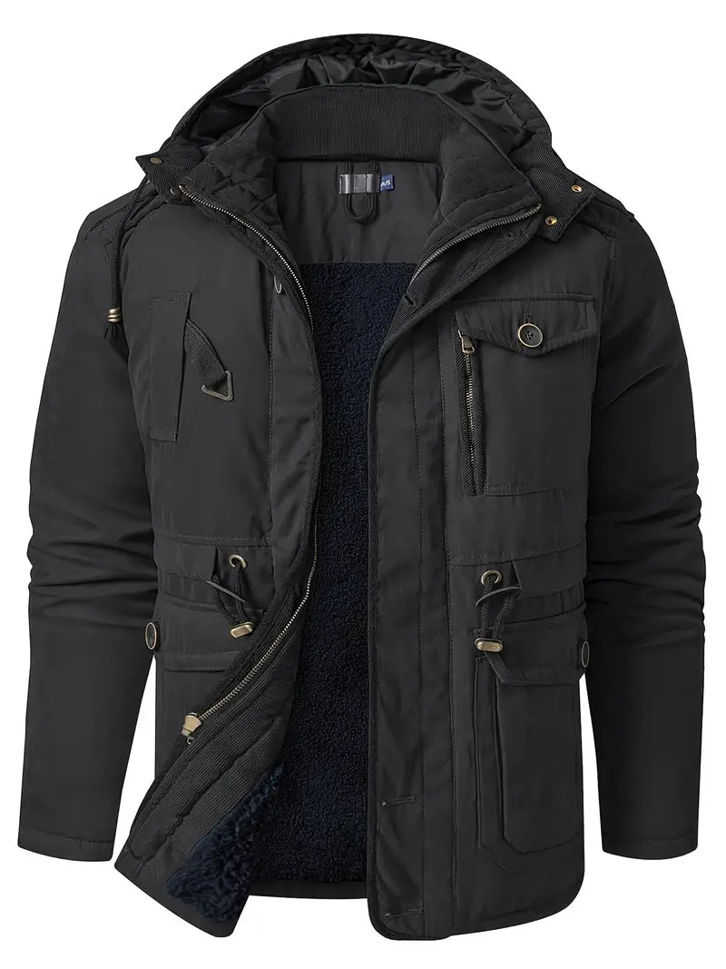 Drune | HerrenWinterjacke mit Kapuze und Taschen