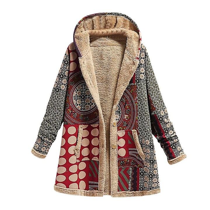 Drune | Dicke Fleecejacke für Damen mit Print