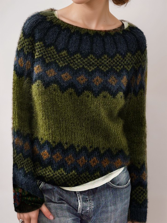 Drune | Nordisk Strickpullover Weiche Wollmischung Gemütliche Eleganz