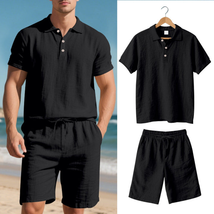 Drune | Kurzärmliges Poloshirt und Shorts Strandanzug