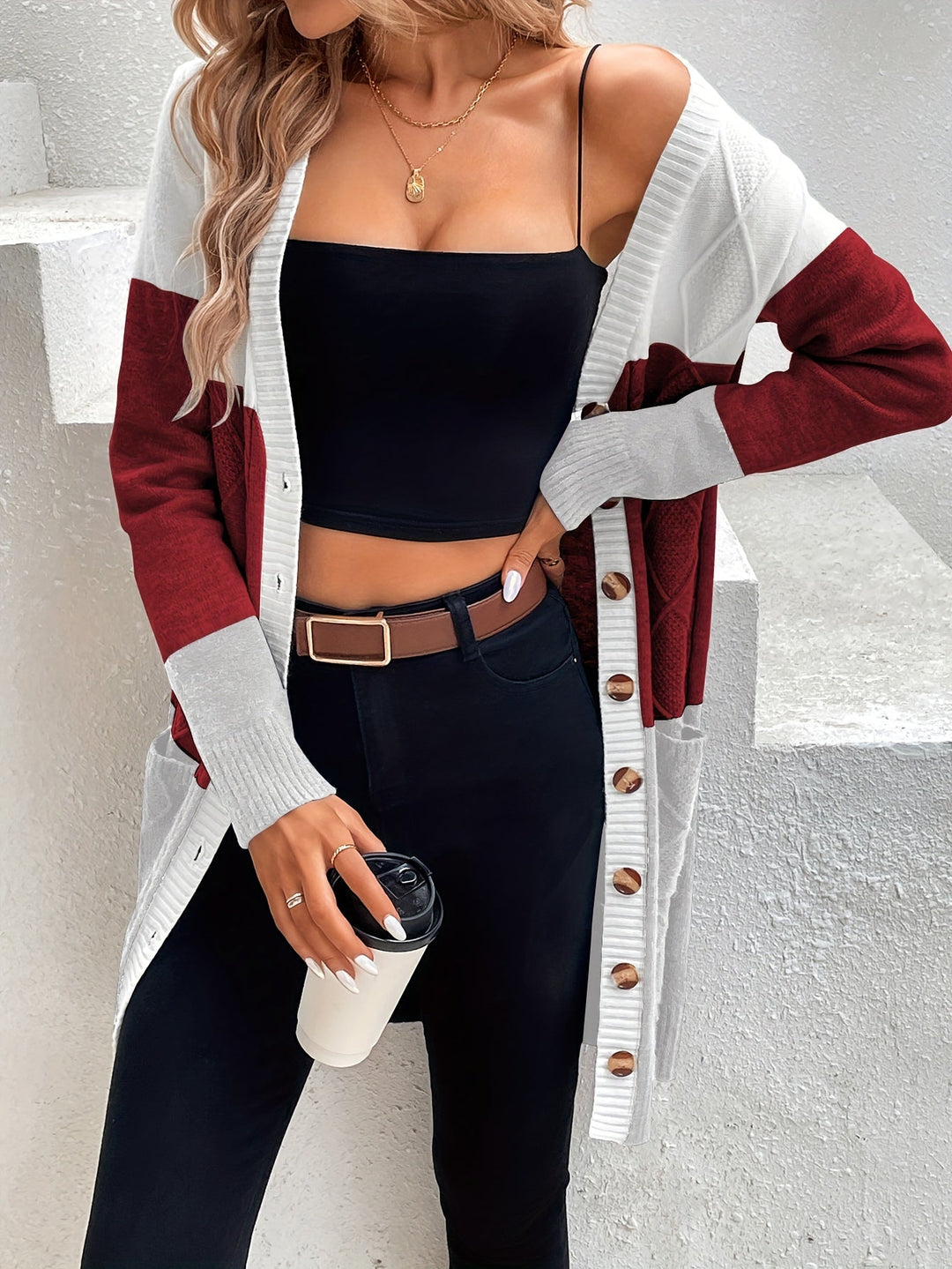 Drune | Ein-Knopf Woll Strickcardigan für Damen - Perfekt für den Alltag