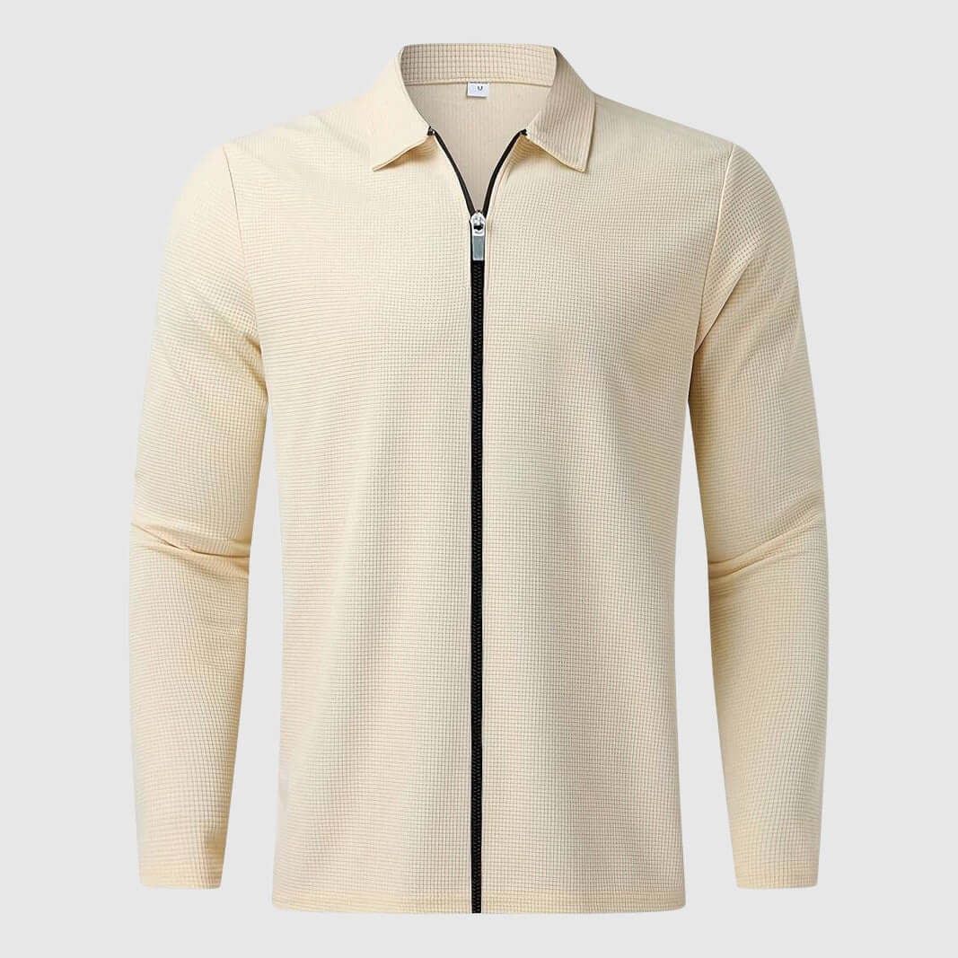 Drune | Herren Waffelstrick Zip-Up Jacke