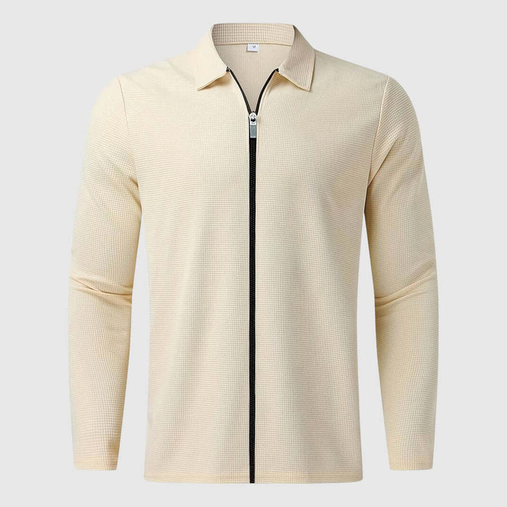 Drune | Herren Waffelstrick Zip-Up Jacke