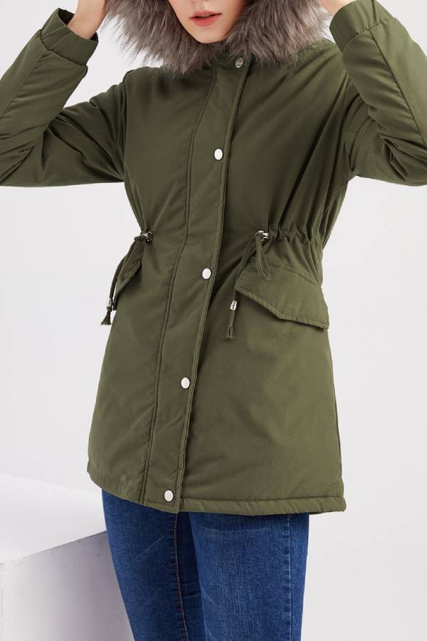 Drune | Winter warmer Fleece-Mantel mit Baumwoll-Steppjacke