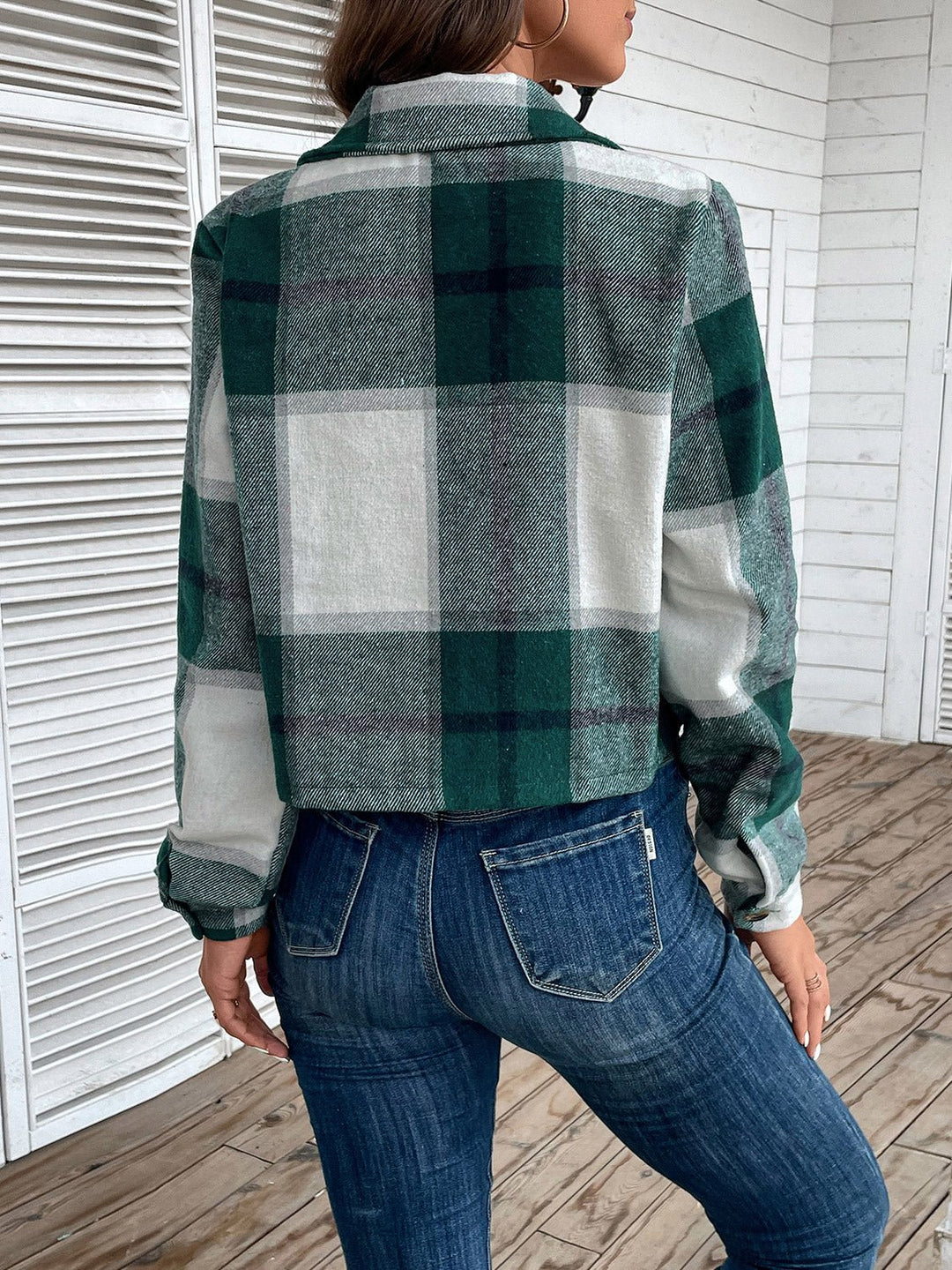 Drune | Karierte Knopfleiste Jacke - Klassisches Muster - Leichte Polyester Mischung - Lässiger Schicht-Look