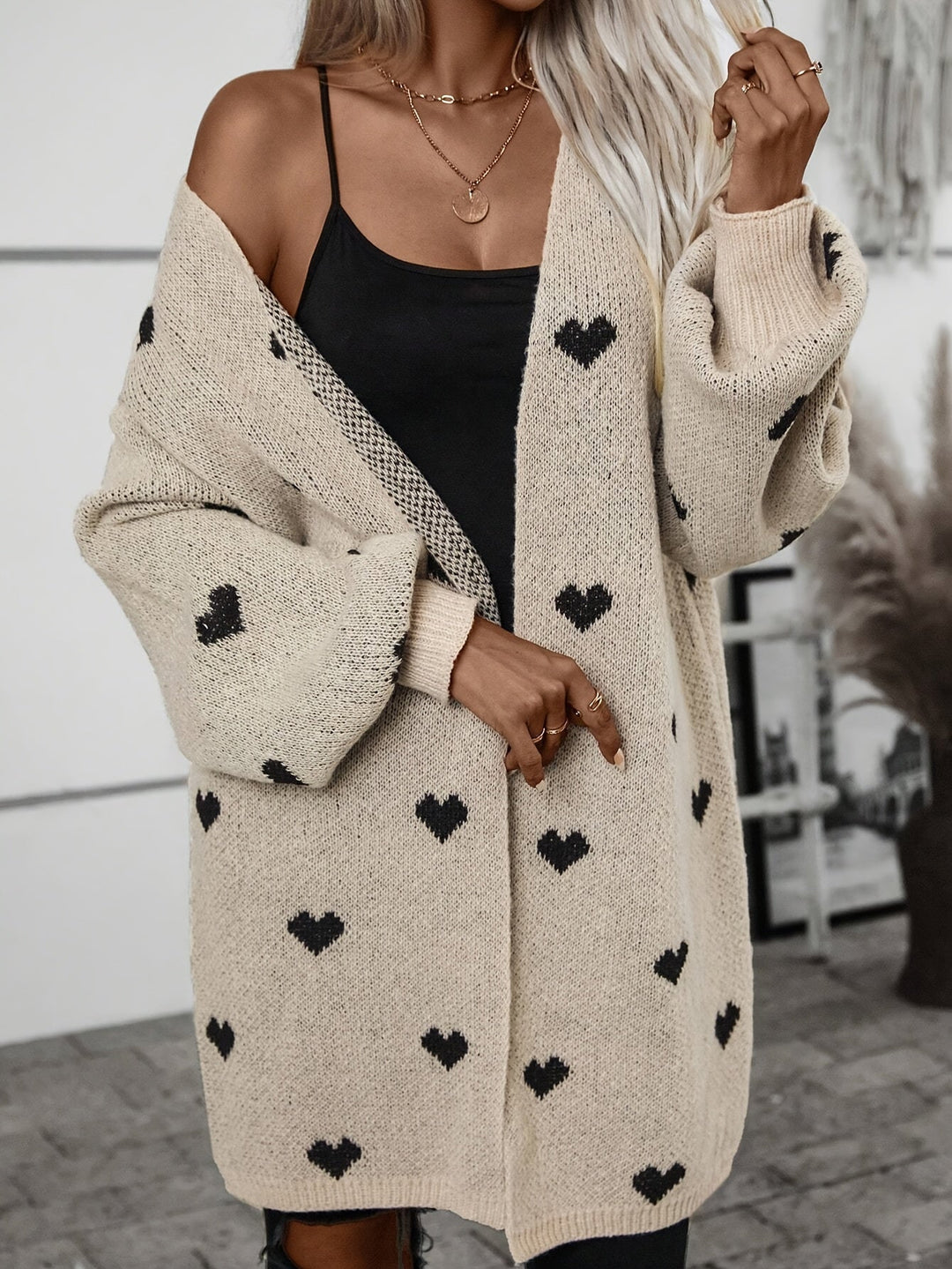 Drune | Herzmuster Wolle Strickcardigan für Damen - Perfekt für den Alltag