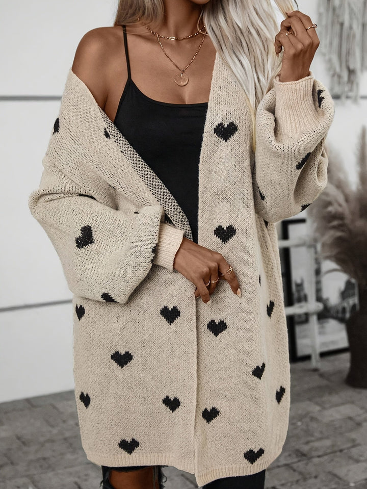 Drune | Herzmuster Wolle Strickcardigan für Damen - Perfekt für den Alltag