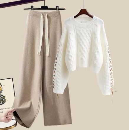 Drune | Strickpullover Weite Lockere Beine Zweiteiliges Satz