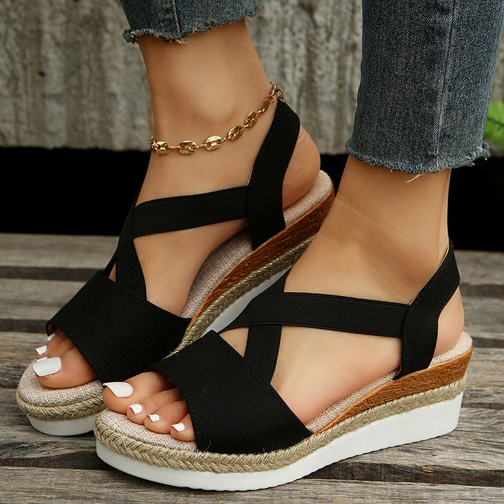 Drune | Keilsandalen Mit Kreuzriemen Für Damen