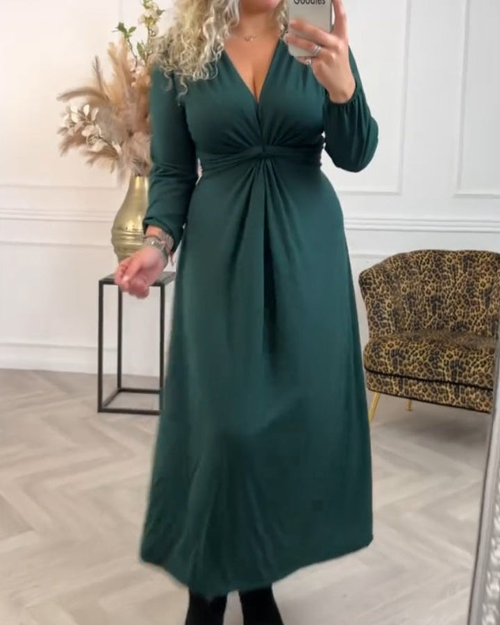Drune | Einfarbiges Kleid mit Langen Ärmeln