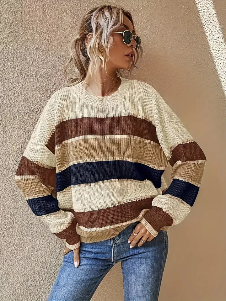 Drune | Farbblock Rundhalsausschnitt Pullover