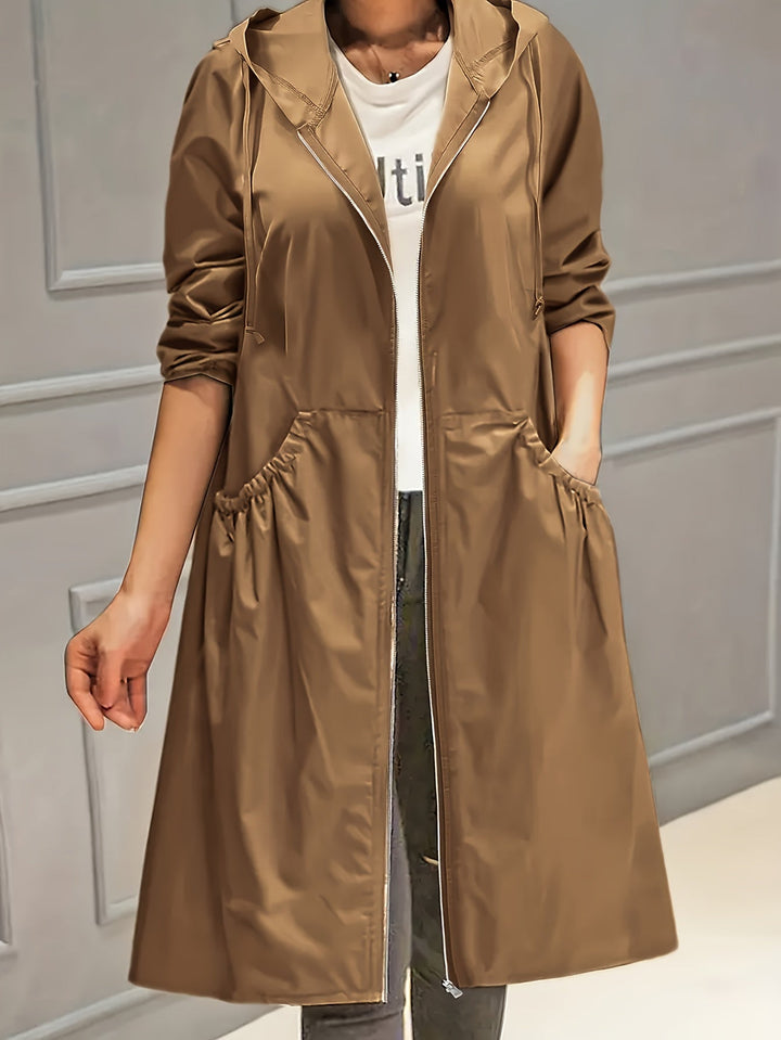 Drune | Vintage-Trenchcoat mit gegürteten langen Ärmeln für Damen - Perfekt für jeden Anlass