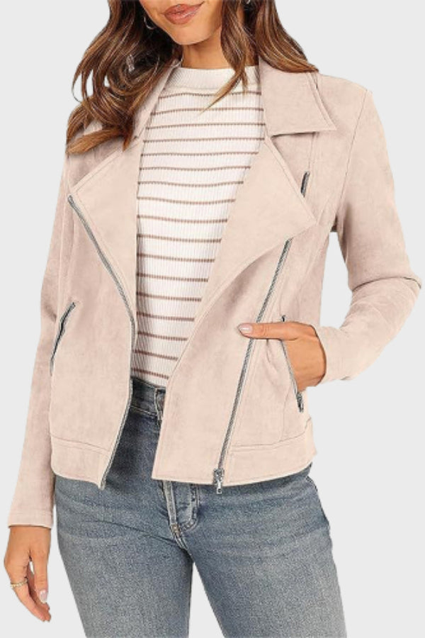 Drune | Wildleder Cropped Bikerjacke