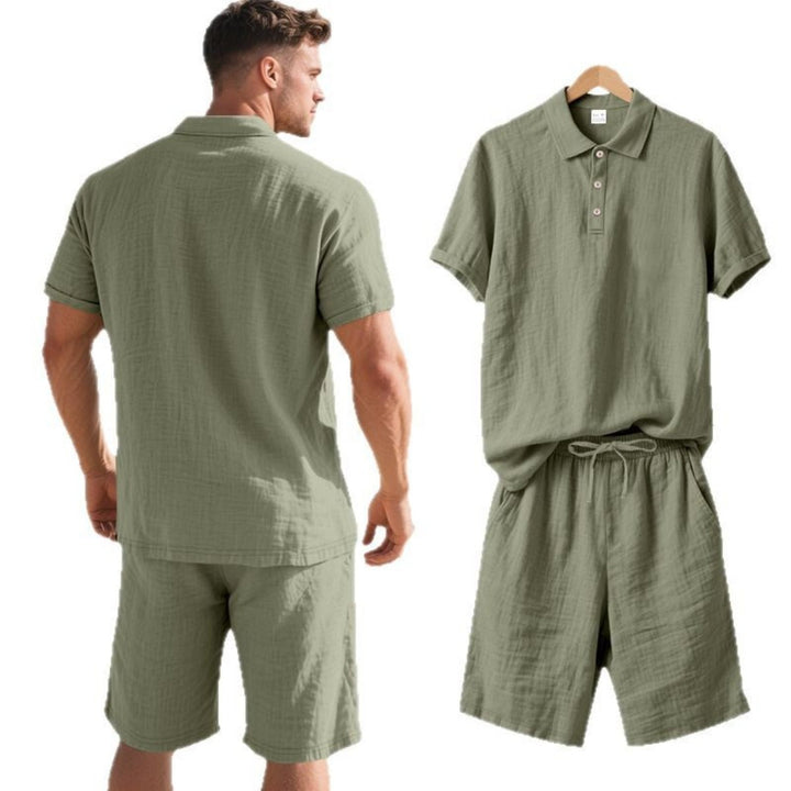 Drune | Kurzärmliges Poloshirt und Shorts Strandanzug