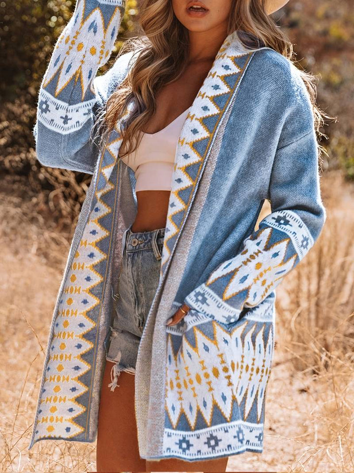 Drune - Aztekenmuster-Strickjacke