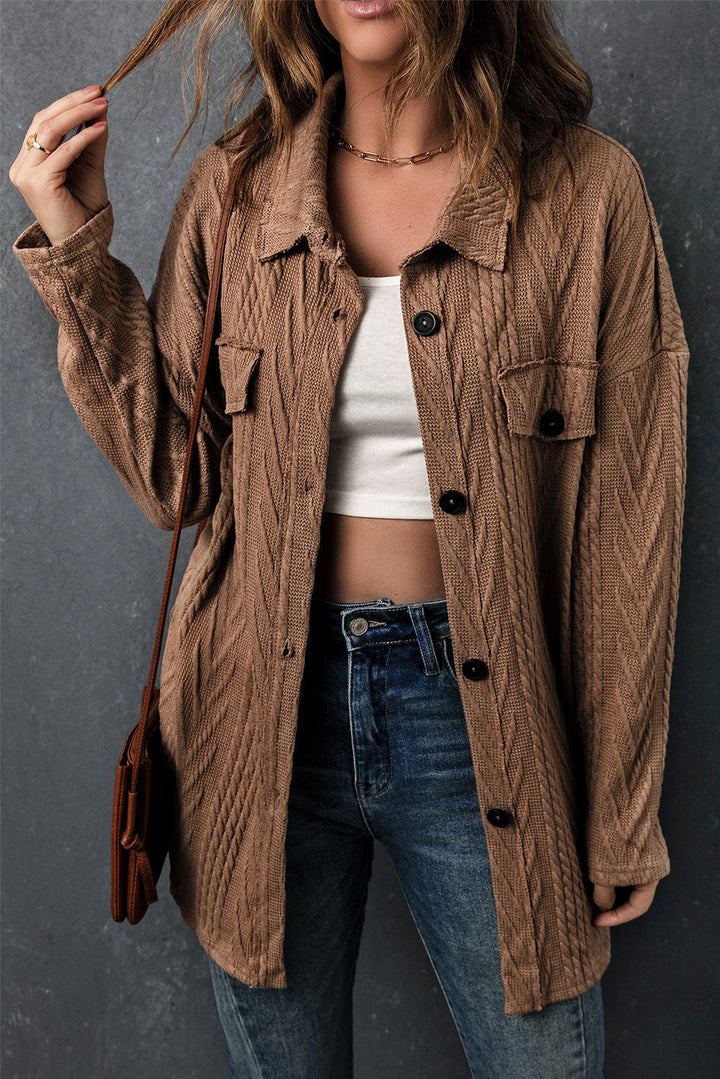 Drune | Gestrickte Bluse mit Knopfleiste Baumwollmix Perfekt Für Lagenlook