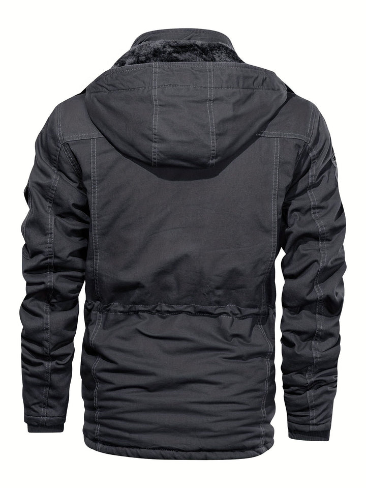 Drune | Warme Fleece Kapuzen-Cargo-Outdoorjacke Für Herren - Perfekt für Outdoor-Aktivitäten
