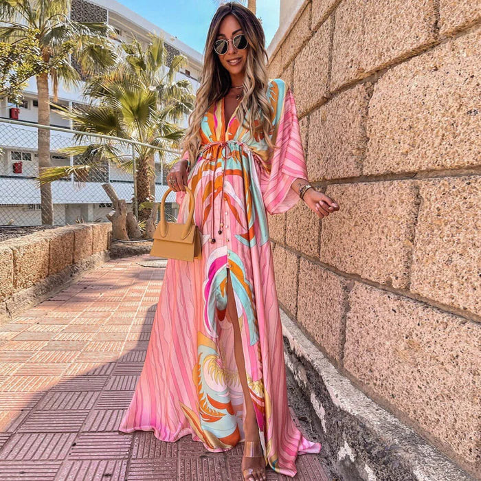 Drune | Elegantes Kleid Mit Druck Für Den Strand
