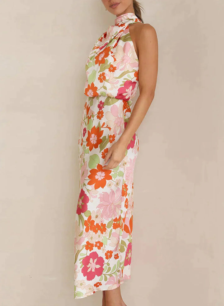 Drune - Blumiges Maxikleid mit Neckholder