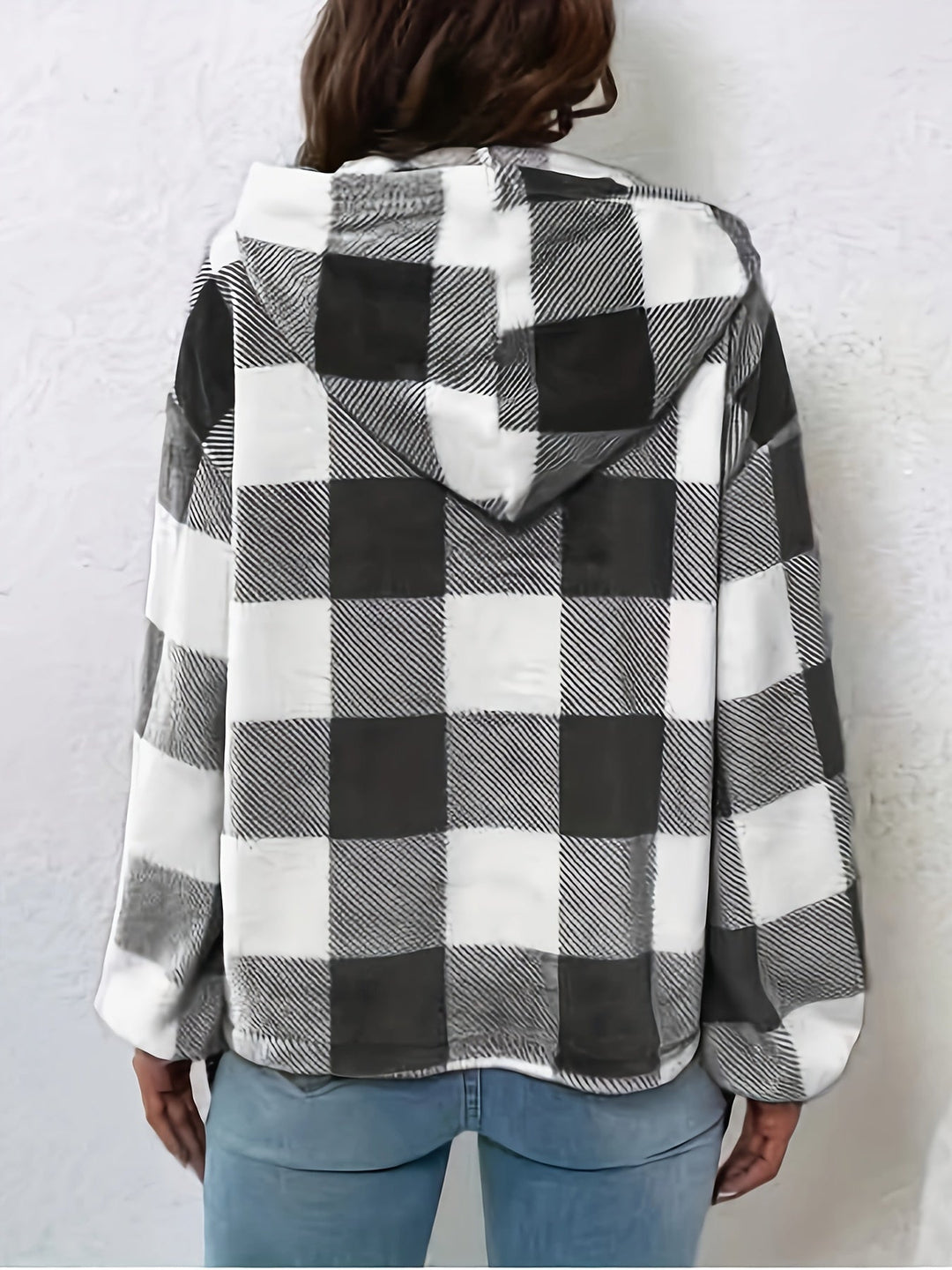 Drune | Flannel Karierter Hoodie Baumwolle und Polyester Trendig und Komfortabel