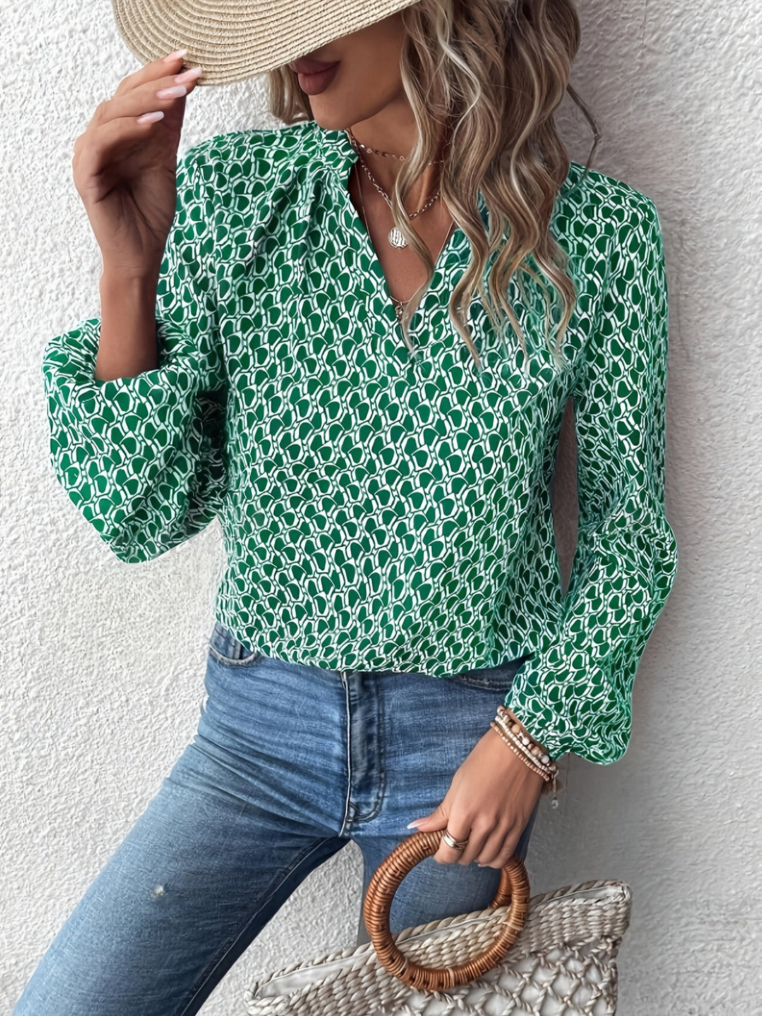 Drune | Stilvolle Bluse mit Grafischem Muster Polyester Elegant und Komfortabel