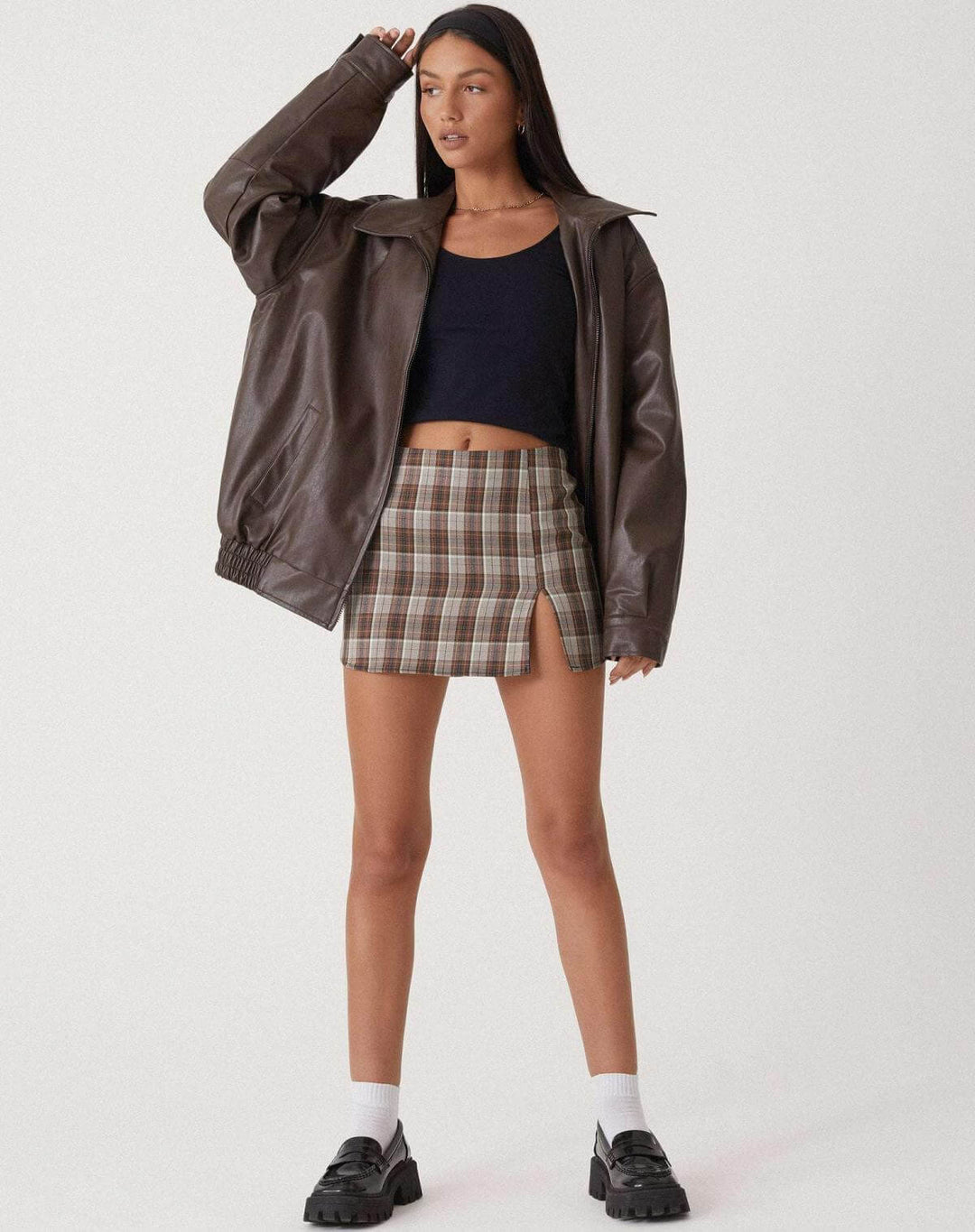 Drune | Übergroße Damen Kunstlederjacke