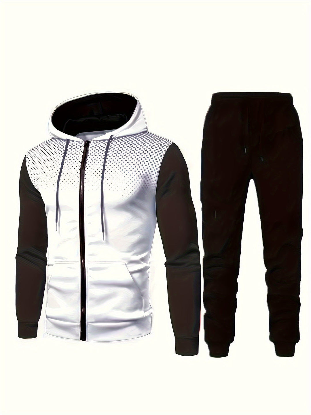 Drune | Fleece Sweatshirt Trainingsanzug Mit Kapuzen Langärmeliger Und Kordelzug Hose Für Herren - Perfekt für Freizeitaktivitäten