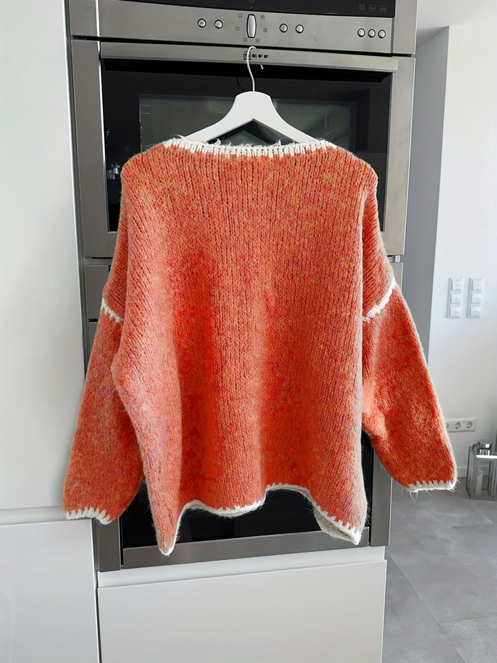 Drune | Lockere Strickpullover Weich und Gemütlich Einzigartige Häkel-details