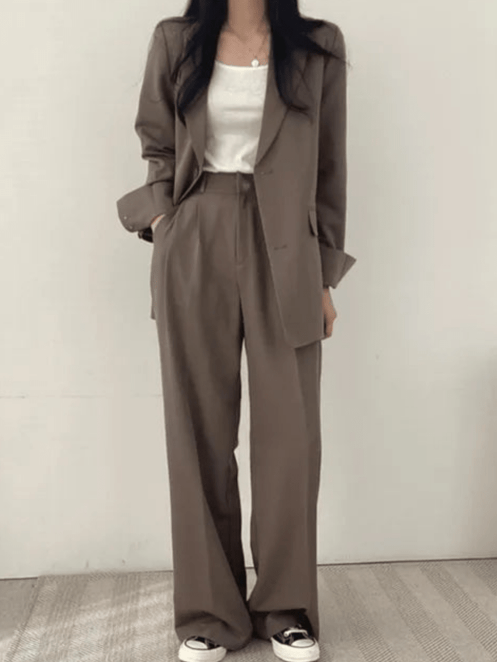 Drune | Zweiteiliges Damenanzug Hosenanzug Damen Lässiger Anzug