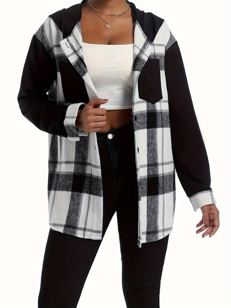 Drune | Karierte Jacke mit Kapuze