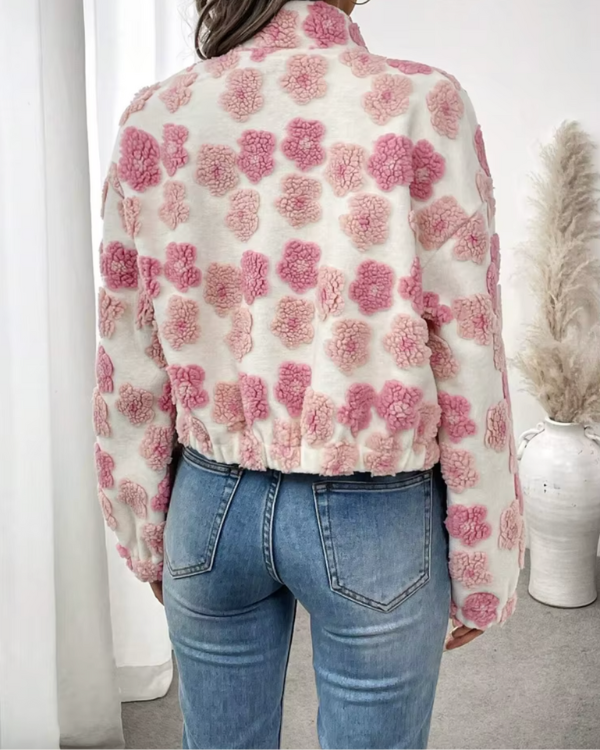 Drune | Cozy fleece jacket with candy floral pattern
