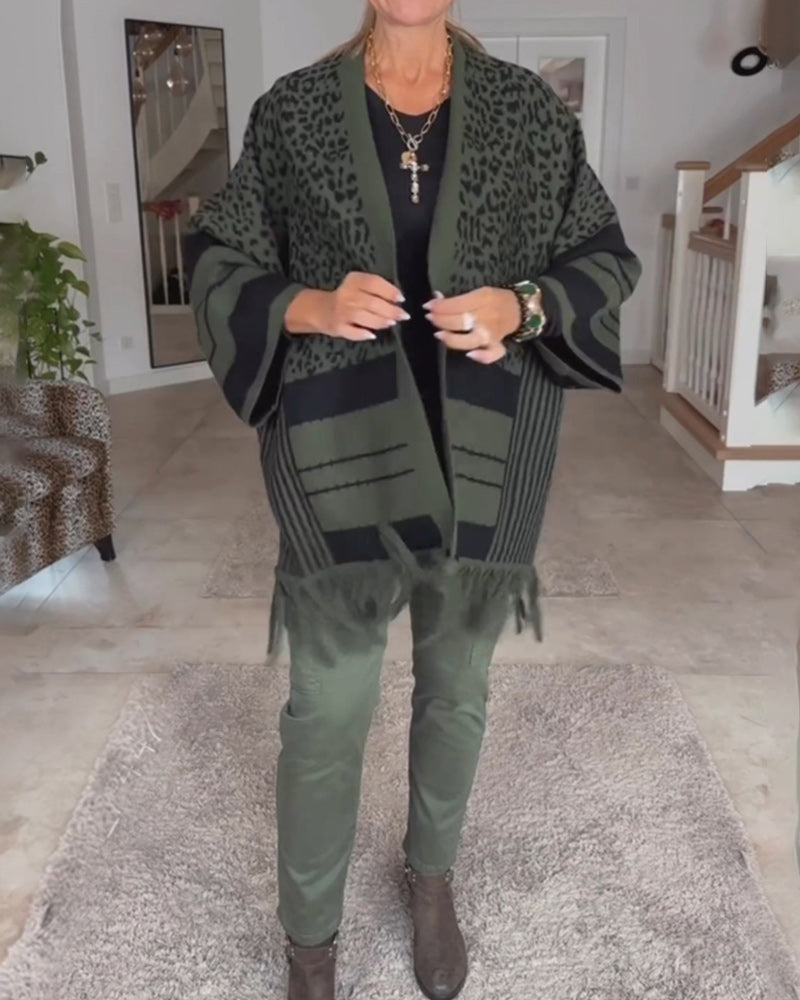 Drune | Cardigan mit Leopardenmuster