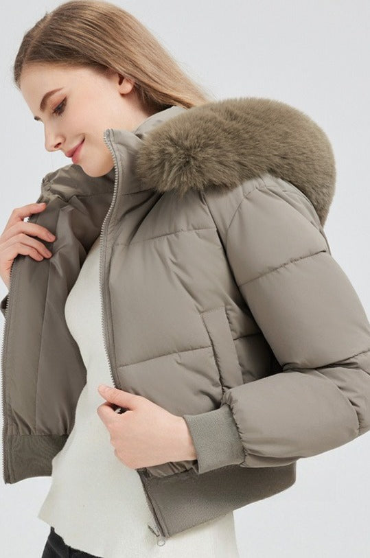 Drune | Kapuzenjacke mit Kunstpelzkragen