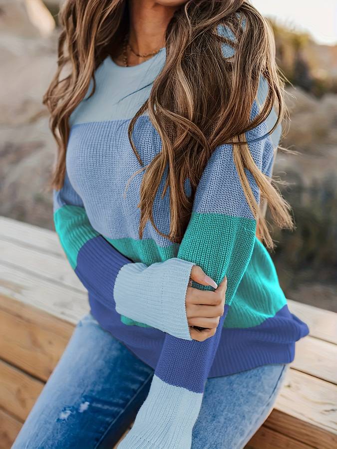 Drune | Stilvoll Gestreifter Strickpullover für Frauen
