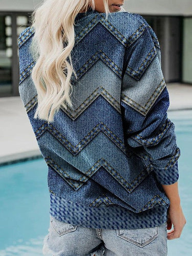 Drune | Adelisse Moderner Geometrischer Pullover mit Rundhalsausschnitt