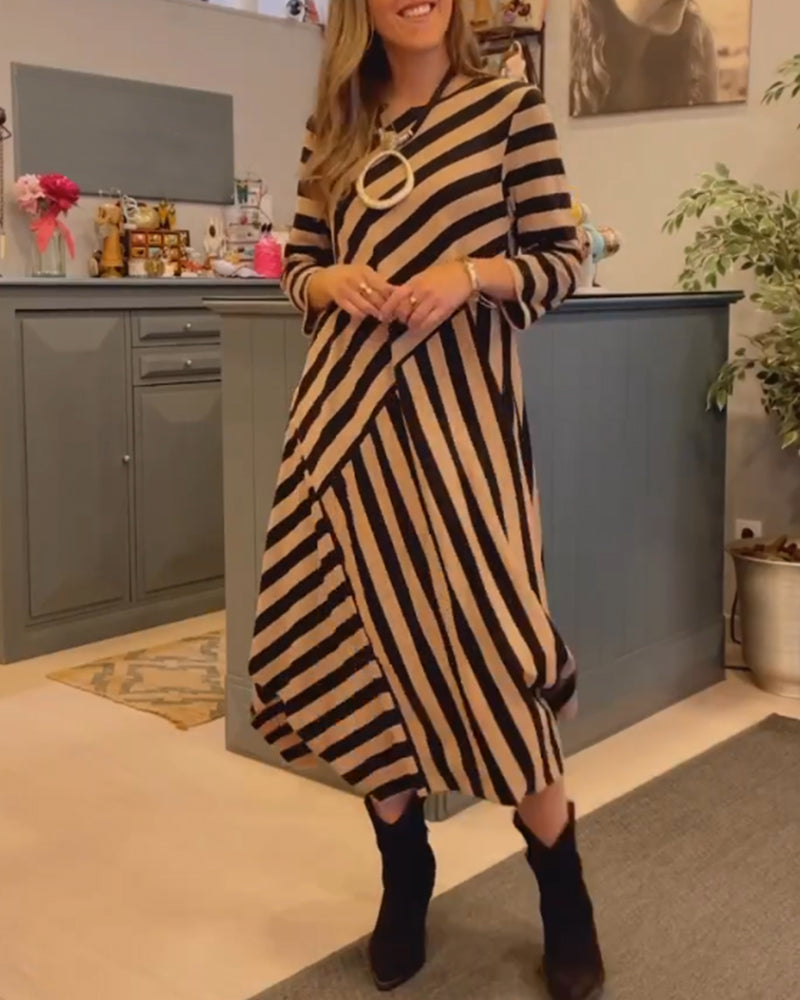 Drune | Gestreiftes Lockeres Freizeitkleid