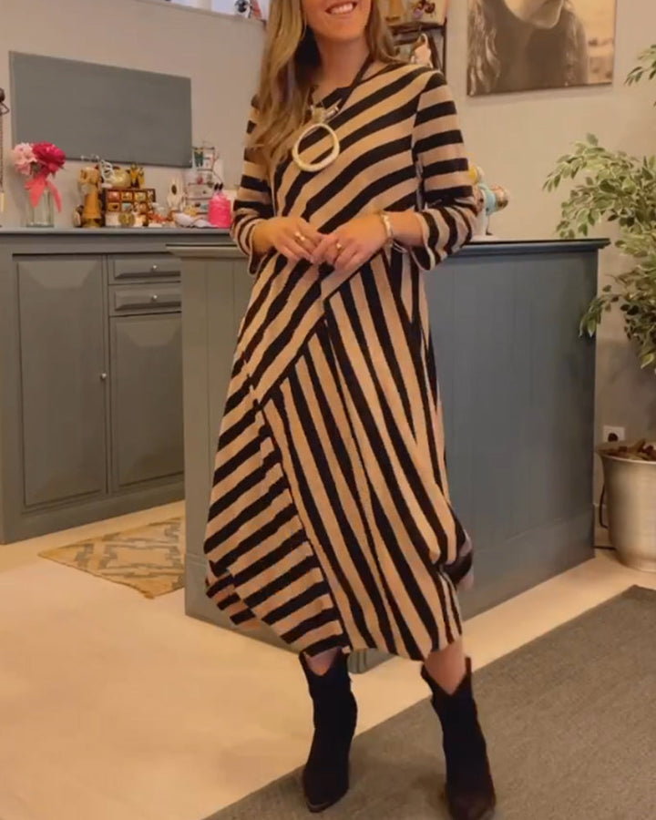 Drune | Gestreiftes Lockeres Freizeitkleid