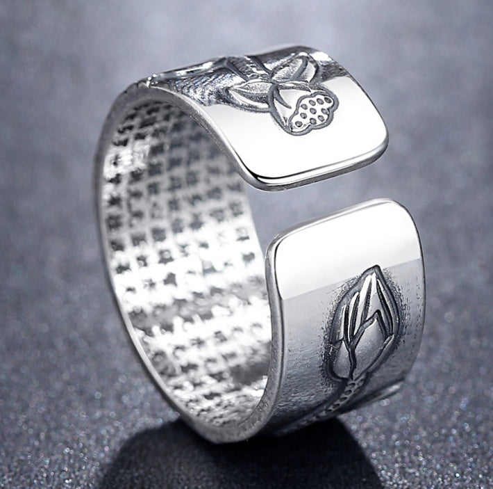 Drune | Silberner Lotus Sutra Ring
