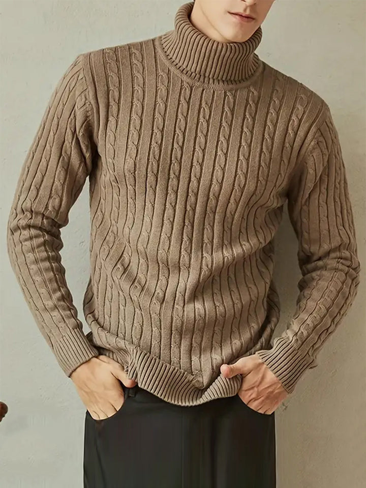 Drune | Kabelstrick Rollkragenpullover Weich und Warm Perfekt Für Herbst und Winter