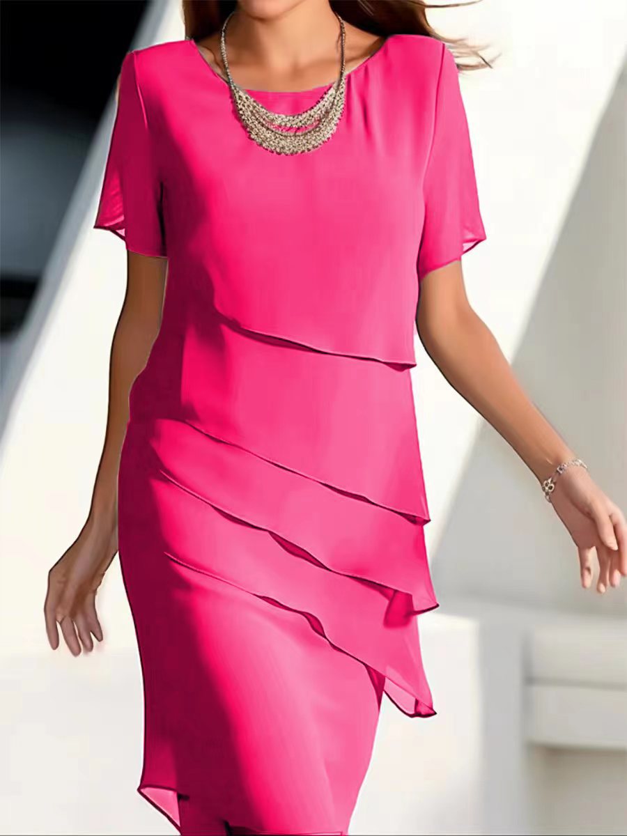 Drune | Stilvolles Mid-Waist-Kleid mit Splicing-Detail