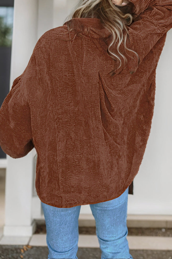 Drune | Lockere Hemd Aus Cord Polyester Stilvoll und Bequem