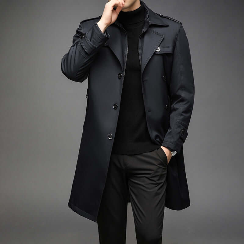 Drune | Herren Doppelreiher Trenchcoat