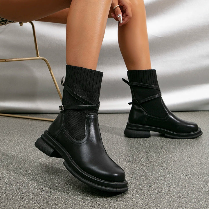 Drune | Leder Stiefeletten mit Absatz für Damen - Ideal für den Alltag
