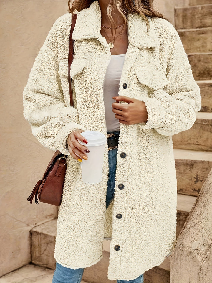 Drune | Lange Jacke Im Sherpa-stil Polyester Warm und Stilvoll