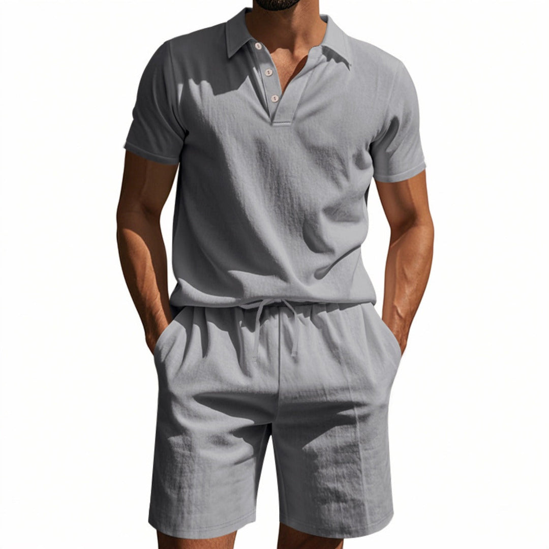 Drune | Kurzärmliges Poloshirt und Shorts Strandanzug
