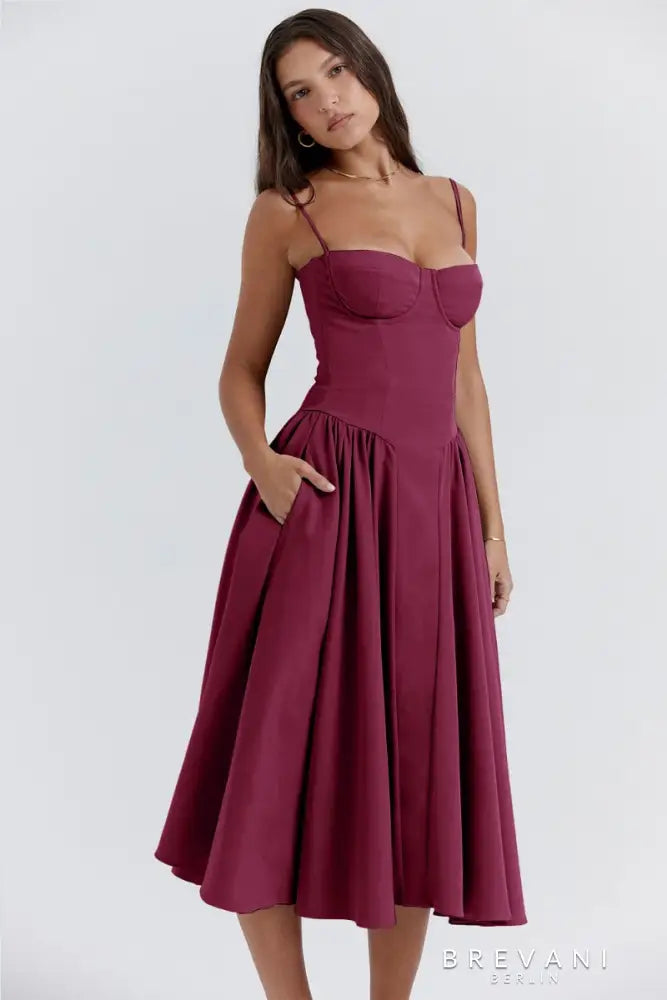Midikleid in Korsettform