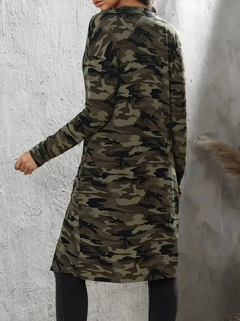 Drune | Lange Camo-Jacke - Lockere Passform aus Baumwollmix mit Taschen für Freizeitkleidung